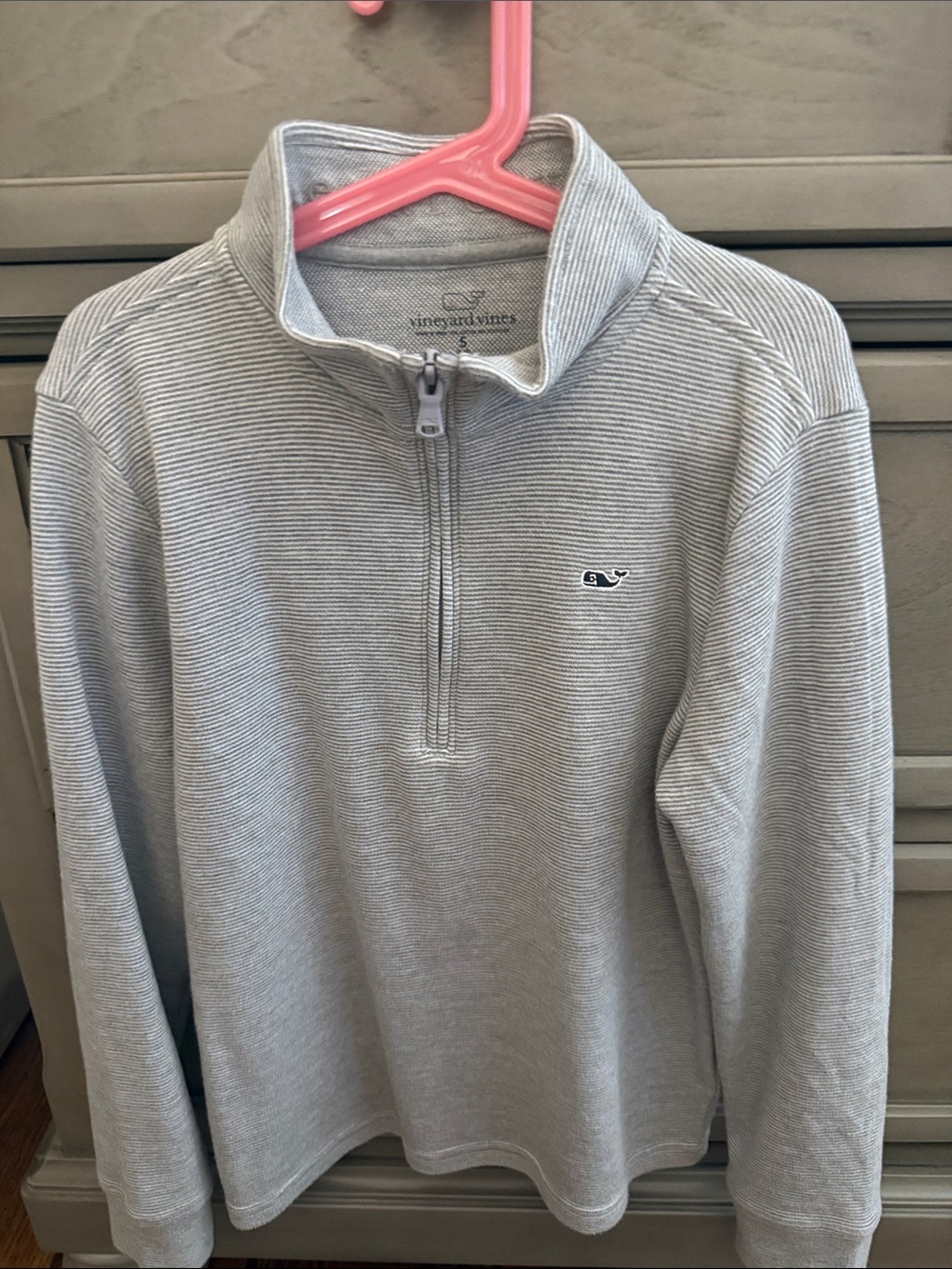 Vineyard Vines Boy’s Light Gray Quarter-Zip Knit Pullover